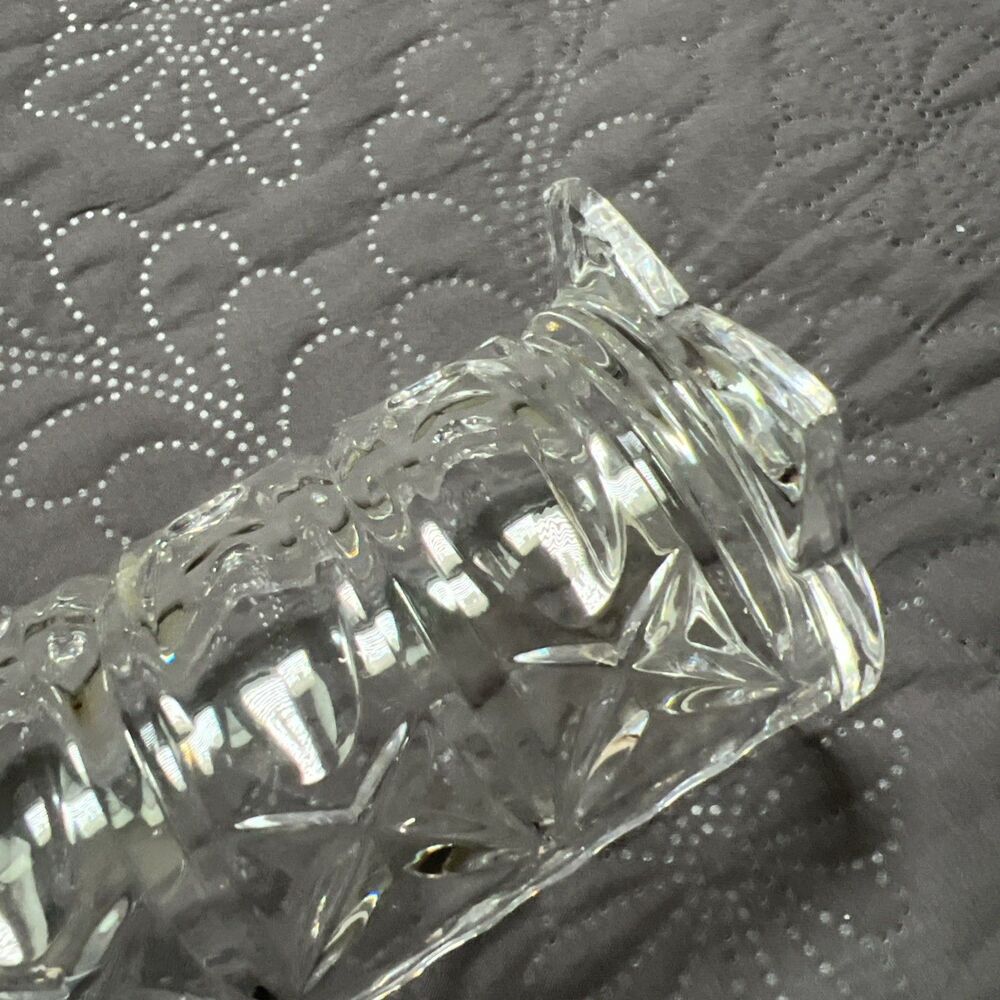 Lead Crystal Cracker Tray Water Biscuits Wafers Elegant Buffet Table Display 9” - Picture 11 of 11